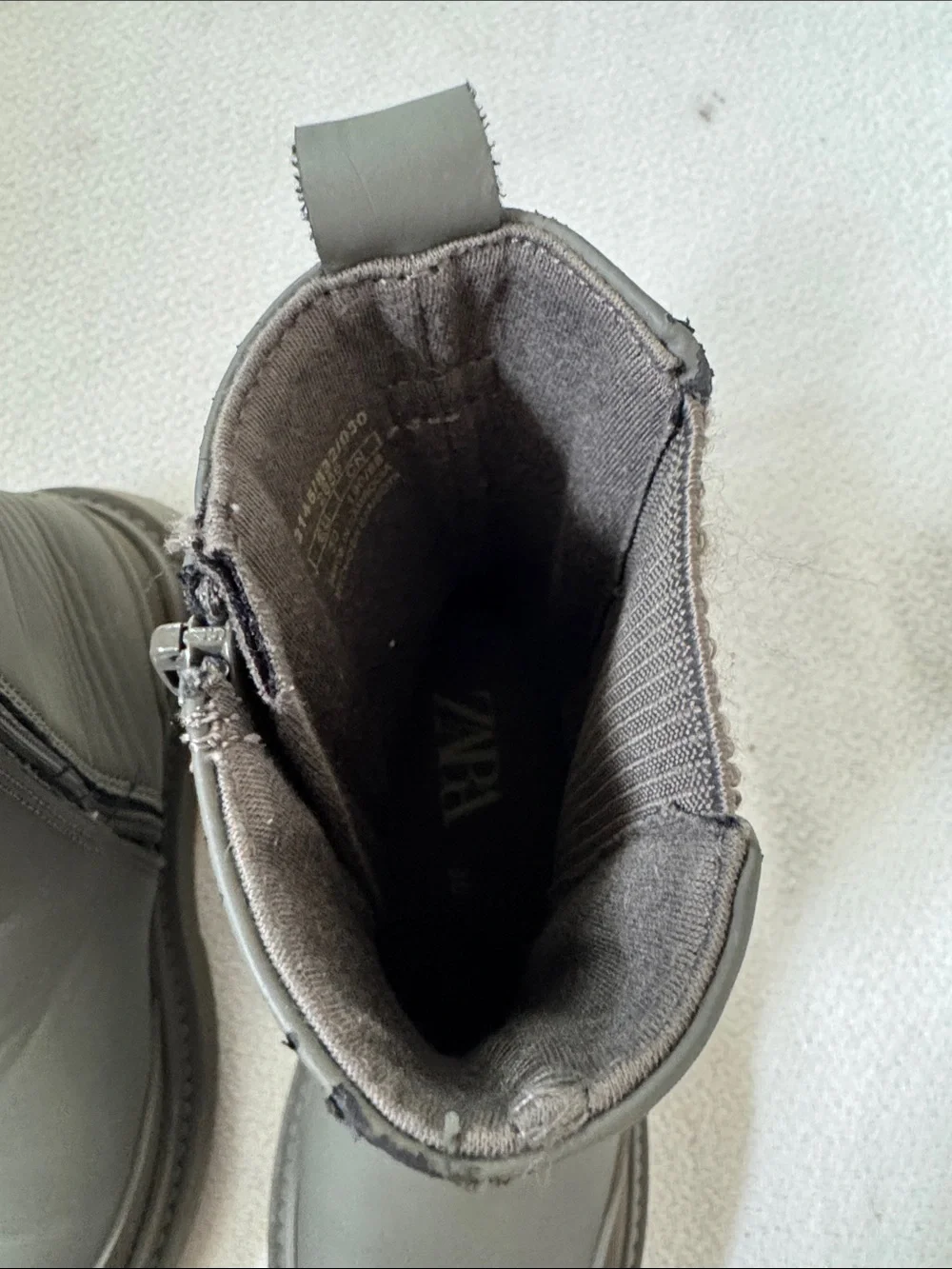 Zara Kids Dark Gray Pull-On Chelsea Boots